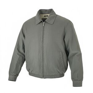 Claiborne Men’s Bomber Jacket Large Gray Microfiber Full Zip Lightweight